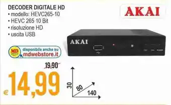 MD Discount Akai Decoder Digitale HD offerta