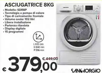 MD Discount Asciugatrice 8 Kg offerta