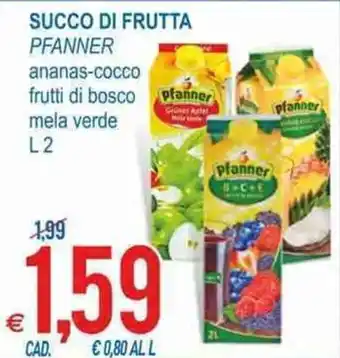 MD Discount Succo Di Frutta Pfanner ananas-cocco frutti di bosco mela verde L 2 offerta