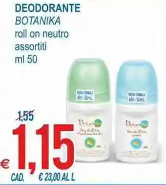 MD Discount Deodorante Botanika roll on neutro assortiti ml 50 offerta