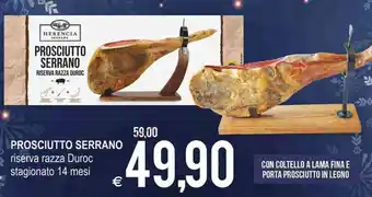 MD Discount Prosciutto Serrano riserva razza Duroc stagionato 14 mesi offerta