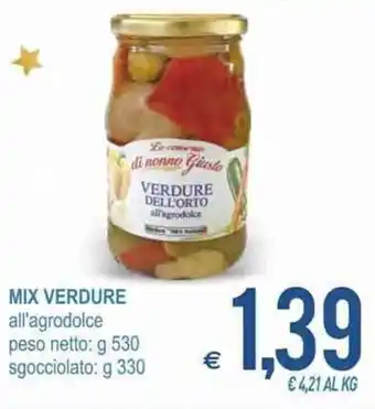 MD Discount Mix Verdure all'agrodolce peso netto g 530, sgocciolato g 330 offerta