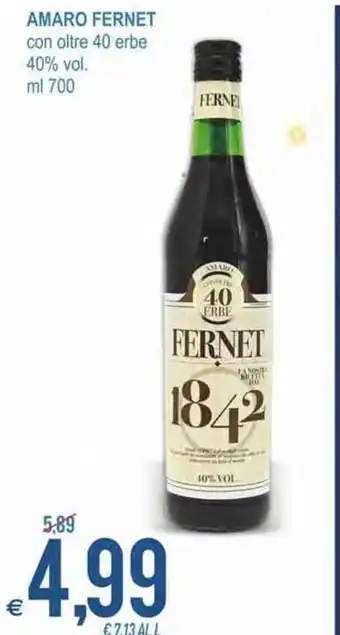 MD Discount Amaro Fernet con oltre 40 erbe 40% vol. ml 700 offerta