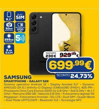 Euronics Samsung smartphone - galaxy s22 offerta
