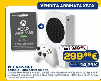 Euronics Microsoft console - xbox series s 512 gb offerta