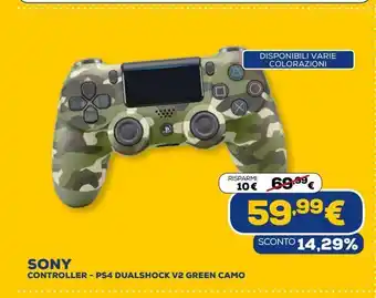 Euronics Sony controller - ps4 dualshock v2 green camo offerta
