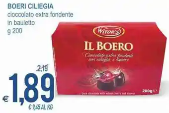 MD Discount Boeri Ciliegia cioccolato extra fondente in bauletto g 200 offerta