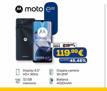 Euronics Moto e22 offerta
