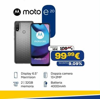 Euronics Moto e20 offerta