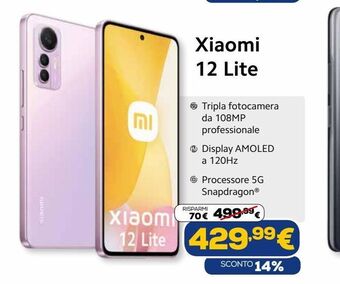 Euronics Xiaomi 12 lite offerta