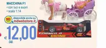 MD Discount Macchina F1 con luci e suoni, scala 1:4 offerta