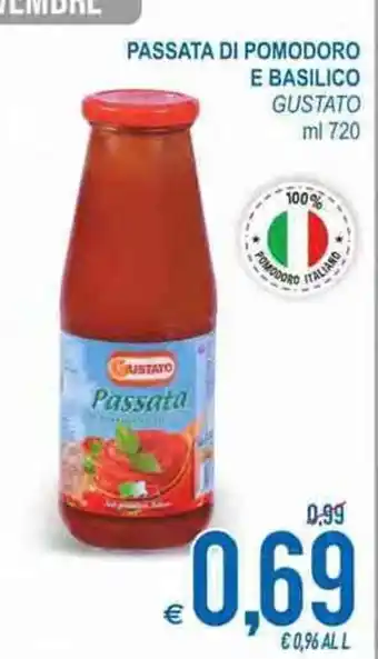 MD Discount Gustato Passata Di Pomodoro E Basilico ml 720 offerta