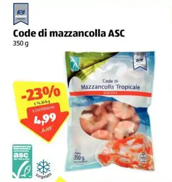 ALDI Almare Code di mazzancolla ASC 350g offerta