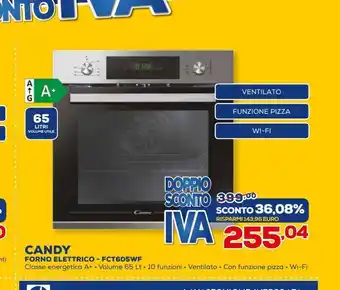 Euronics Candy forno elettrico - fct605wf offerta