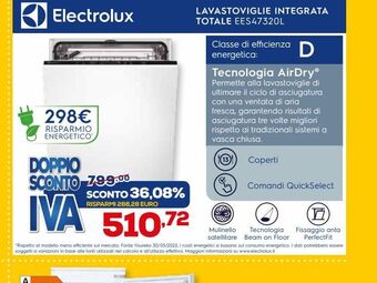 Euronics Electrolux lavastoviglie integrata totale ees47320l offerta