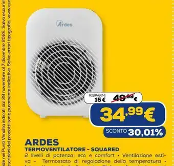 Euronics Ardes termoventilatore - squared offerta