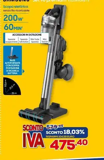 Euronics Samsung scopa elettrica offerta