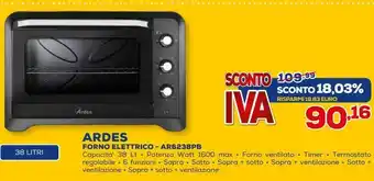 Euronics Ardes forno elettrico - ar6238pb offerta