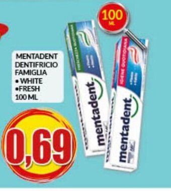 Risparmio Casa Mentadent Dentifricio Famiglia White, Fresh 100 ml offerta