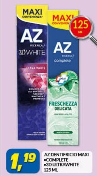 Risparmio Casa AZ Dentifricio Maxi Complete, 3D Ultrawhite 125 ml offerta