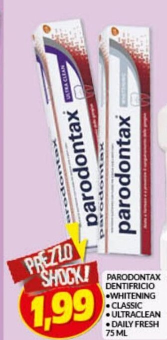 Risparmio Casa Parodontax Dentifricio Whitening, Classic, Ultraclean, Daily Fresh 75 ml offerta