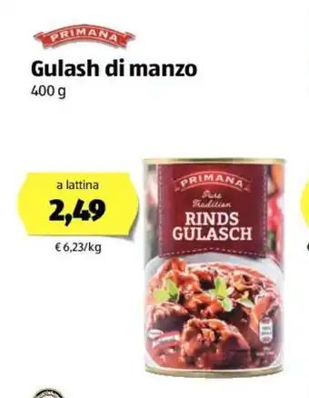 ALDI Primana Gulash di manzo 400g offerta