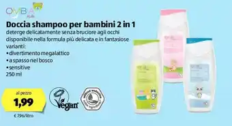 ALDI Ombia Doccia Shampoo per bambini 2 in 1 250ml offerta