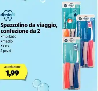 ALDI Dentofit Spazzolino da viaggio, confezione da 2 offerta