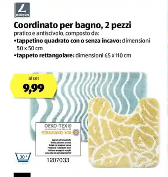 ALDI My LivING Style Coordinato per bagno, 2 pezzi offerta