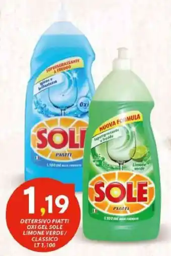Vivo Supermercati Detersivo Piatti Oxigel Sole Limone Verde/ Classico 1 Lt. , 100 offerta