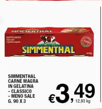 Sigma Superstore Simmenthal Carne Magra In Gelatina Classico Meno Sale 90 g x 3 offerta