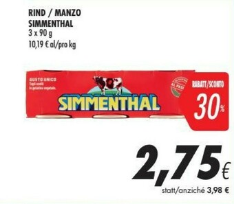 Coop Simmenthal Manzo offerta