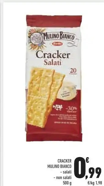 Conad Mulino Bianco Sfoglia Di Grano Crackers Non Salati 500 G(ml) offerta