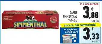 Conad Simmenthal Carne 3 X 140 G offerta