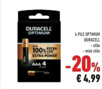 Conad Duracell 4 Pile Optimum offerta