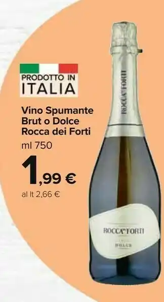 Carrefour Market Rocca dei forti Rocca dei Forti - Vino Spumante Brut 750 g(ml) offerta