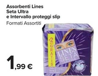 Carrefour Market Lines Assorbenti Seta Ultra E Intervallo Proteggi Slip offerta
