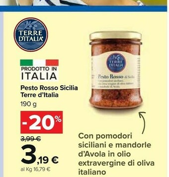 Carrefour Market Terre d'Italia Pesto Rosso Sicilia offerta