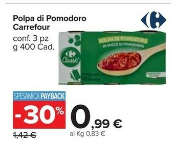 Carrefour Market Carrefour - Polpa Di Pomodoro 400 G(ml) offerta