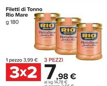 Carrefour Market Rio Mare Filetti Di Tonno Lime E Zenzero 180 G(ml) offerta