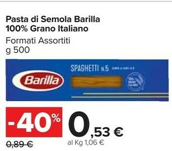 Carrefour Market Barilla Spaghetti N.5 Integrale 500 G(ml) offerta