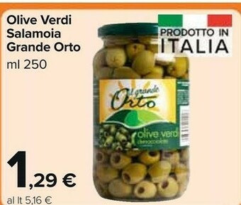 Carrefour Market Grande Orto Olive Verdi Salamoia offerta