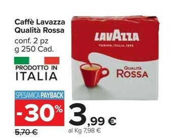 Carrefour Market Lavazza Caffe Qualità Rossa offerta
