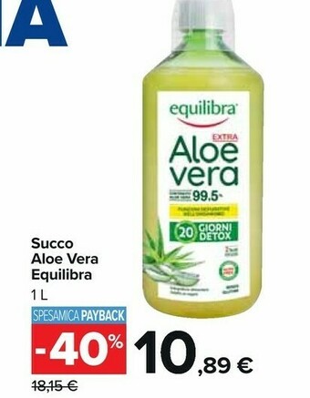 Carrefour Market Equilibra Succo Aloe Vera offerta