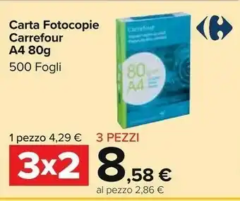 Carrefour Market Carrefour Carta Fotocopie A4 80g offerta