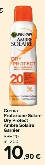 Carrefour Market Garnier Ambre Solaire Crema Protezione Solare Dry Protect offerta