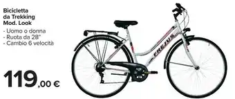 Carrefour Market Erejus Bicicletta Da Trekking Mod Look - Uomo O Donna - Ruota Da 28 - Cambio 6 Velocità offerta