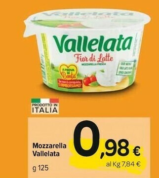 Carrefour Vallelata Mozzarella offerta