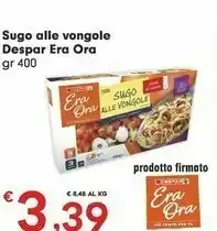 Despar Era Ora Sugo Alle Vengole