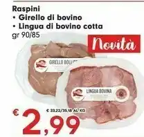 Despar Raspini Girello Di Bovino / Lingua Di Bovino offerta